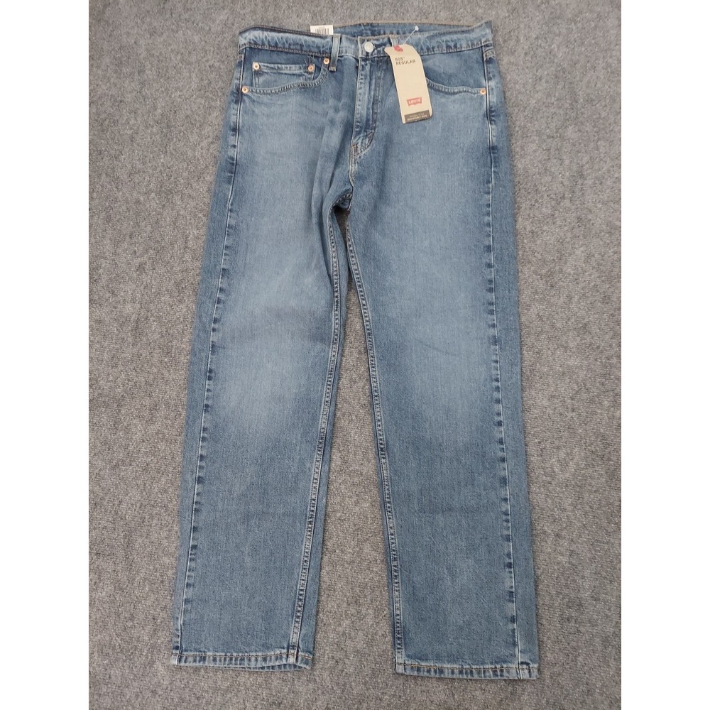 Levis 505 Jeans Mens 34x30 Blue Medium Wash Relaxed Regular Straight Fit